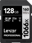 Pro 1066x Lexar SDXC U3 (V30) UHS-I R160/W120 128GB
