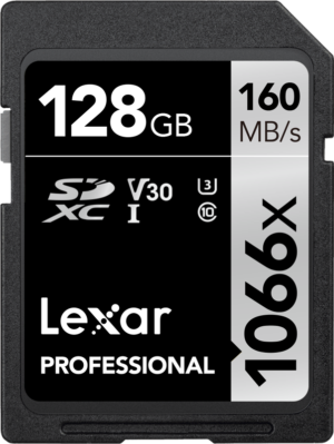 Pro 1066x Lexar SDXC U3 (V30) UHS-I R160/W120 128GB
