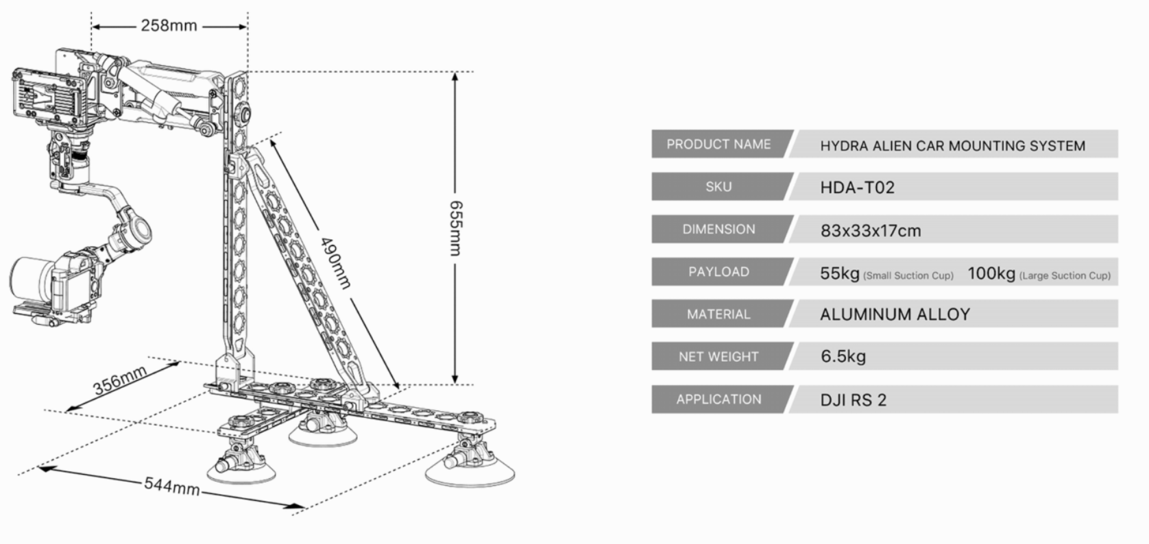 Hydra Alien Car Mounting System V-Mount