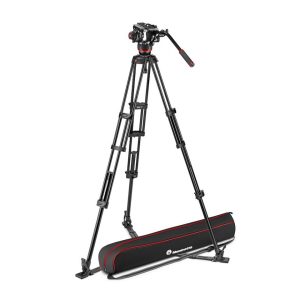 Statyw Manfrotto Twin Alu z dolną rozpórką + Głowica 504X (MVK504XTWINGA) Pro Video