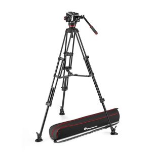 Statyw Manfrotto Twin Alu ze Środkową Rozpórką + Głowica 504X (MVK504XTWINMA) Pro Video