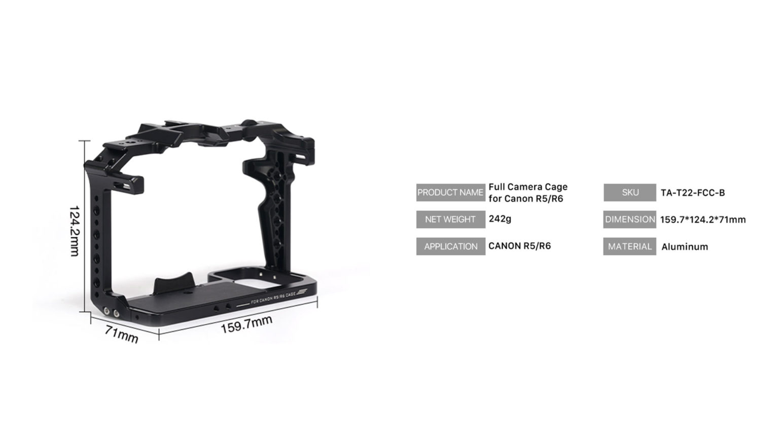 Klatka Tilta TA-T22-A-G Camera Cage for Canon R5/R6 Kit A Gray