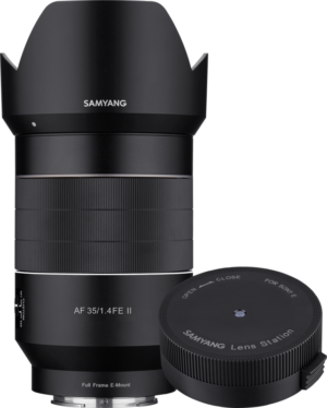 SAMYANG AF 35mm F/1.4 Sony FE II with Lens Station