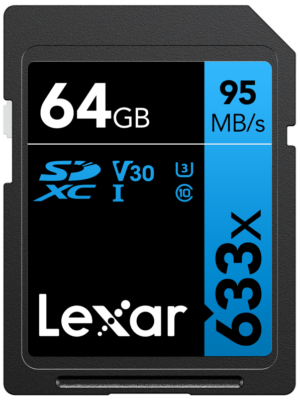 LEXAR High-Performance 633X SDHC/SDXC UHS-I U1/U3 (V30) R95/W45 64GB