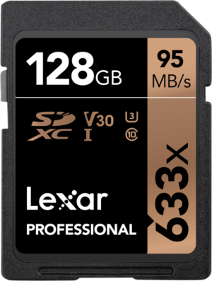 LEXAR High-Performance 633X SDHC/SDXC UHS-I U1/U3 (V30) R95/W45 128GB