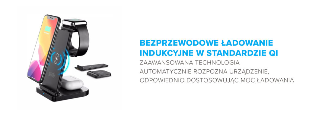 Ładowarka indukcyjna Newell induOne N-YM-UD21 do 3 urządzeń mobilnych - czarna