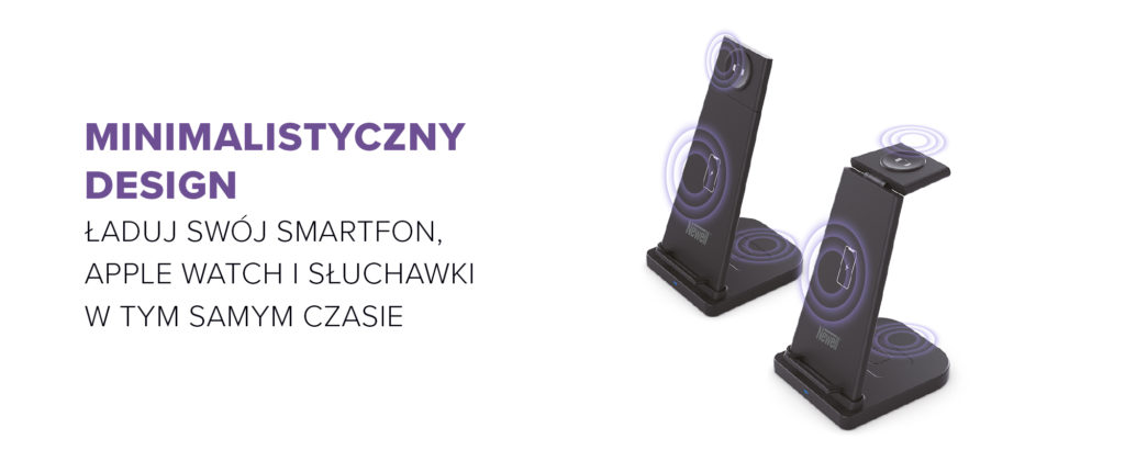 Ładowarka indukcyjna Newell induOne N-YM-UD21 do 3 urządzeń mobilnych - czarna
