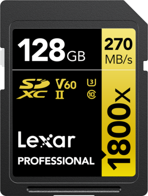 LEXAR Pro 1800x SDXC U3 (V60) UHS-II R270/W180 128GB