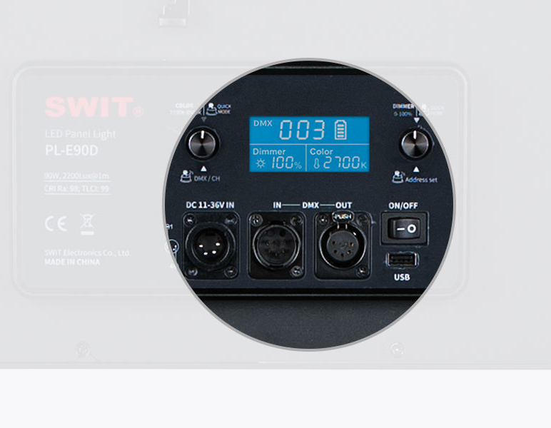 SWIT PL-E90D | Lampa Bi-Kolor SMD LED 2200lux/1m DMX