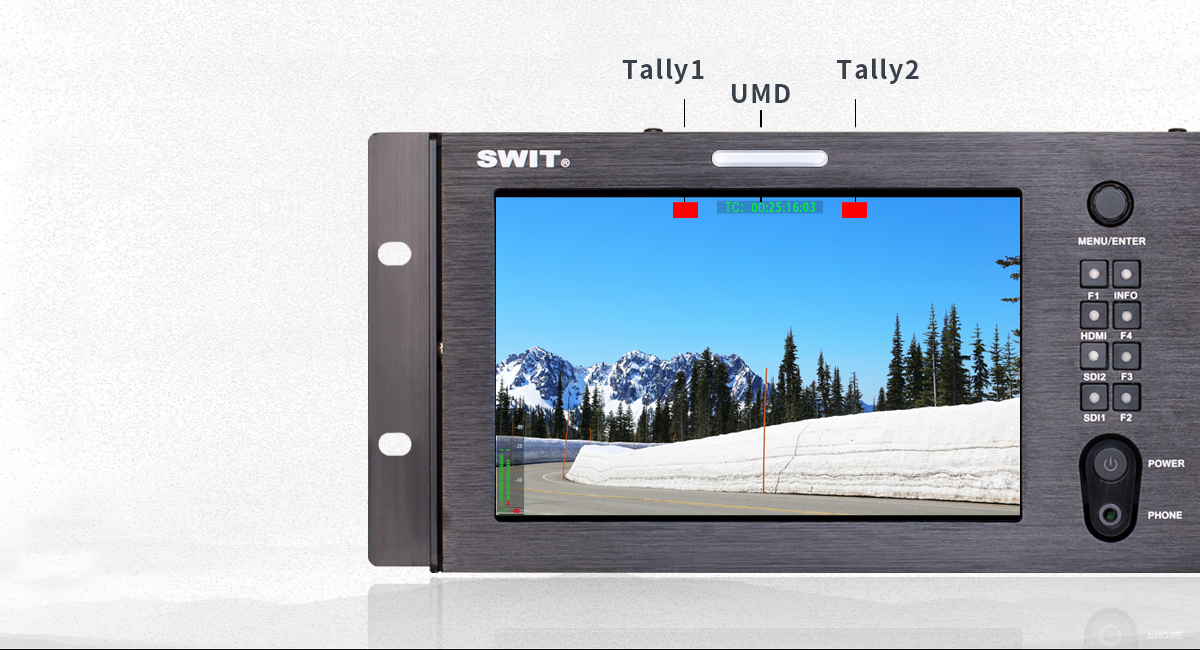 Swit M-1073H | Dual 7-inch FHD Rack LCD Monitor