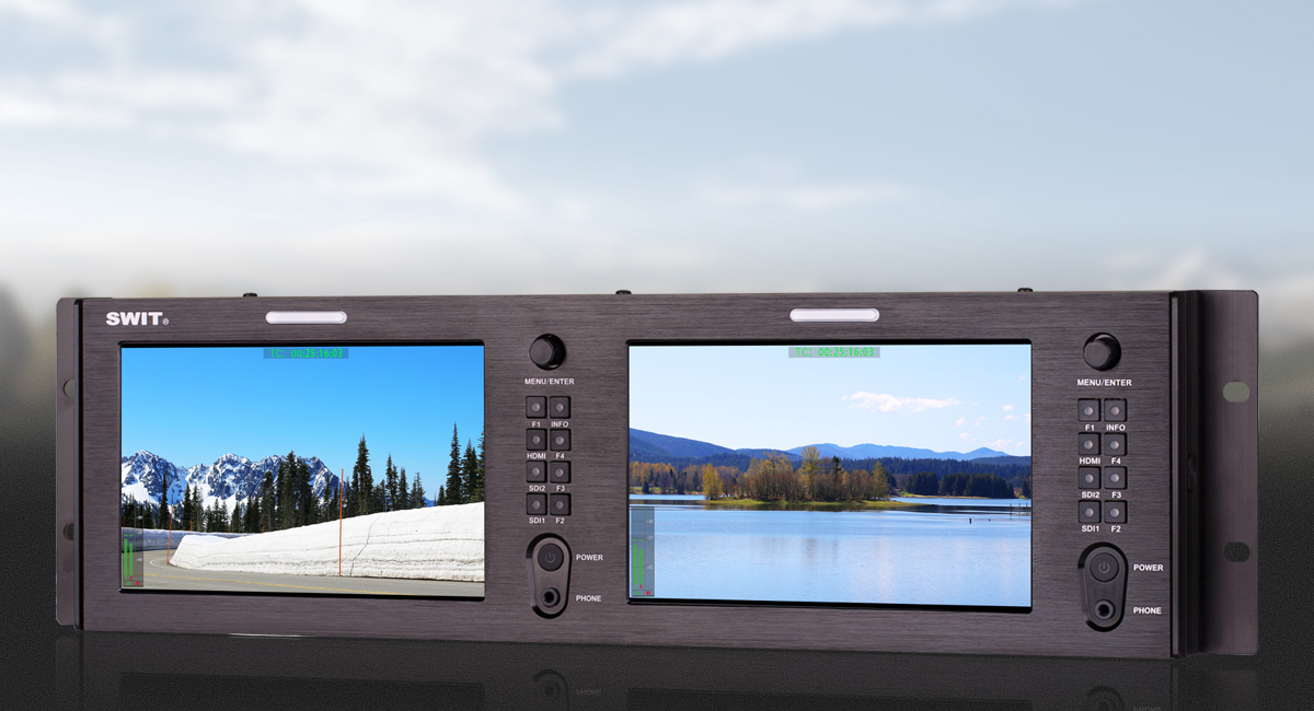 Swit M-1073H | Dual 7-inch FHD Rack LCD Monitor