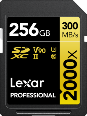 Pro 2000X Lexar SDHC/SDXC UHS-II U3(V90) R300/W260 (w/o cardreader) 256GB
