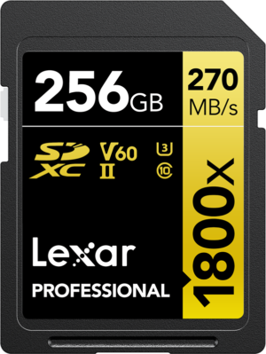 Pro 1800x Lexar SDXC U3 (V60) UHS-II R270/W180 256GB