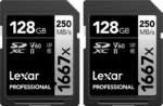 Pro 1667X Lexar SDXC UHS-II U3 (V60) R250/W120 128GB - 2pack