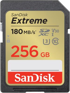 Karta pamięci SanDisk Extreme SDXC 256 GB 180/130 MB/s C10 V30 UHS-I U3