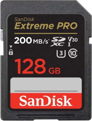 Karta pamięci SanDisk Extreme PRO SDXC 128GB 200/90 MB/s C10 V30 UHS-I U3