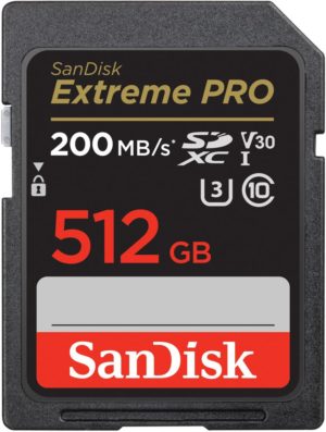 Karta pamięci SanDisk Extreme PRO SDXC 512GB 200/140 MB/s C10 V30 UHS-I U3