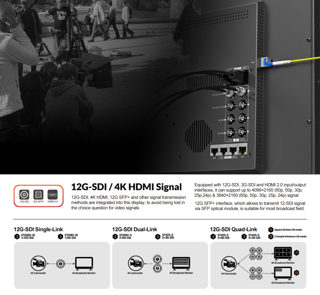 Profesjonalny Monitor Produkcyjny Lilliput 23,6 cala 12G-SDI