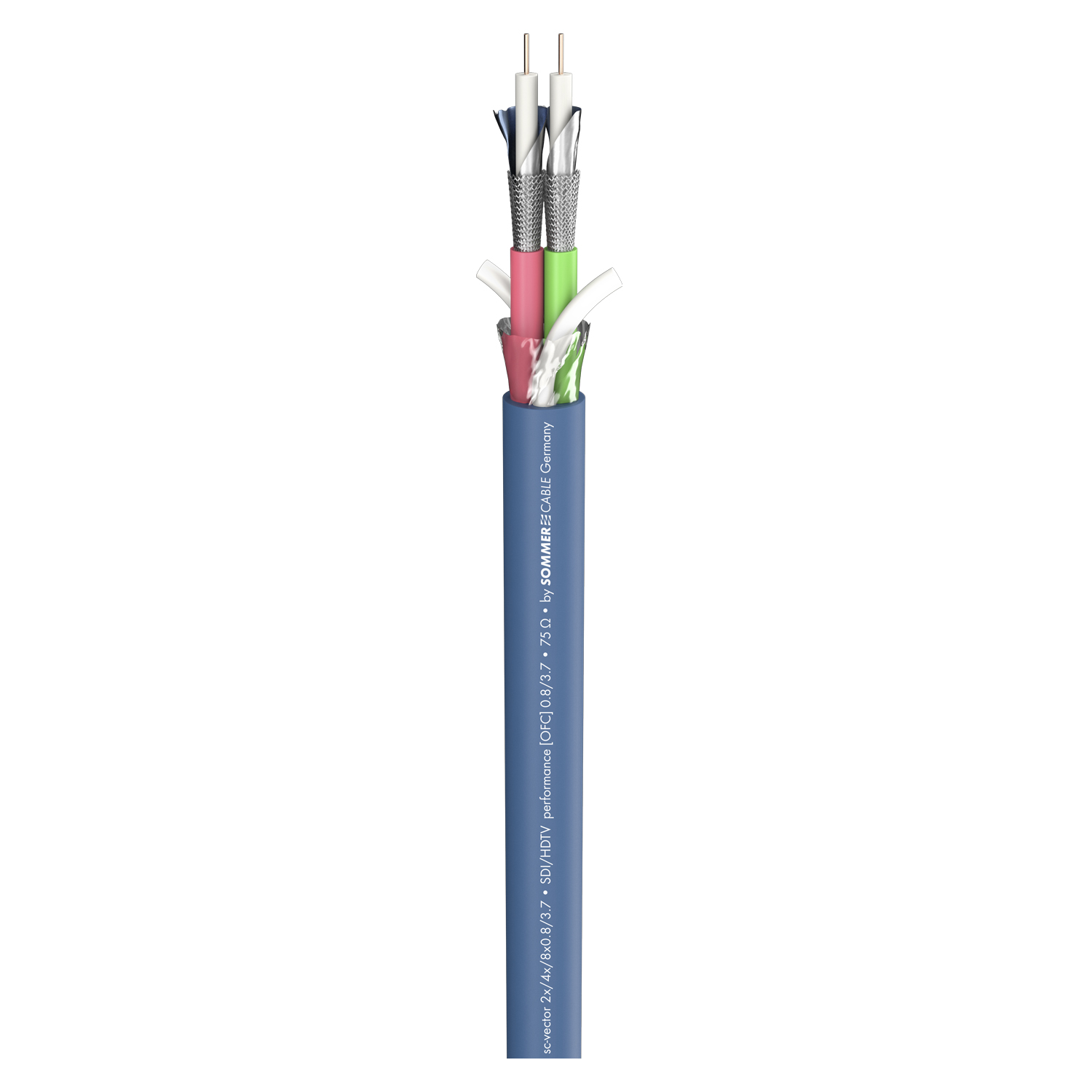 Cavo Video SDI 4K VTGX-1000-BL-BL – HD-SDI 12G 75 Ohm Con Connettori BNC, Lunghezza 1m, Colore Blu