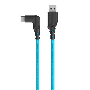 Mathorn MTC-201 kabel tethering 2m USB-A - USB-C 90° ArcticBlue