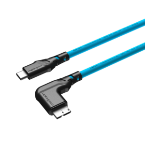 Mathorn MTC-531 5-metrowy kabel do tetheringu USB-C – USB Micro B 90° ArcticBlue