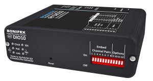 SONIFEX Dante AVN-DIO10 na 3G/HD/SD-SDI Embedder/De-Embedder