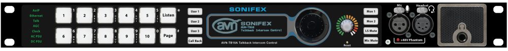 SONIFEX AVN-TB10AR 10-przyciskowy zaawansowany interkom talkback, portal AoIP