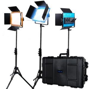 Dracast X Series LED500 Bi-Color LED Zestaw 3 Lamp z walizką transportową wykonaną metodą wtryskową