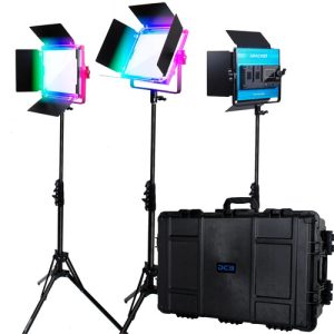 Dracast X Series LED500 RGB i Bi-Color LED Zestaw 3 Lamp z walizką transportową wykonaną metodą wtryskową