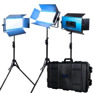Dracast X Series LED1000 Daylight LED Zestaw 3 Lamp z walizką transportową wykonaną metodą wtryskową