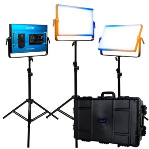 Dracast X Series LED2000 Bi-Color LED Zestaw 3 Lamp z walizką transportową wykonaną metodą wtryskową