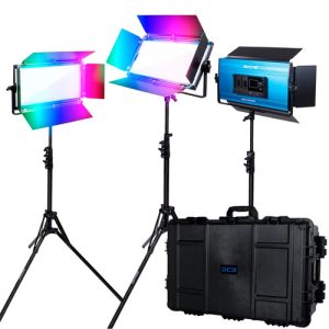 Dracast X Series LED1000 RGB i Bi-Color LED Zestaw 3 Lamp z walizką transportową wykonaną metodą wtryskową