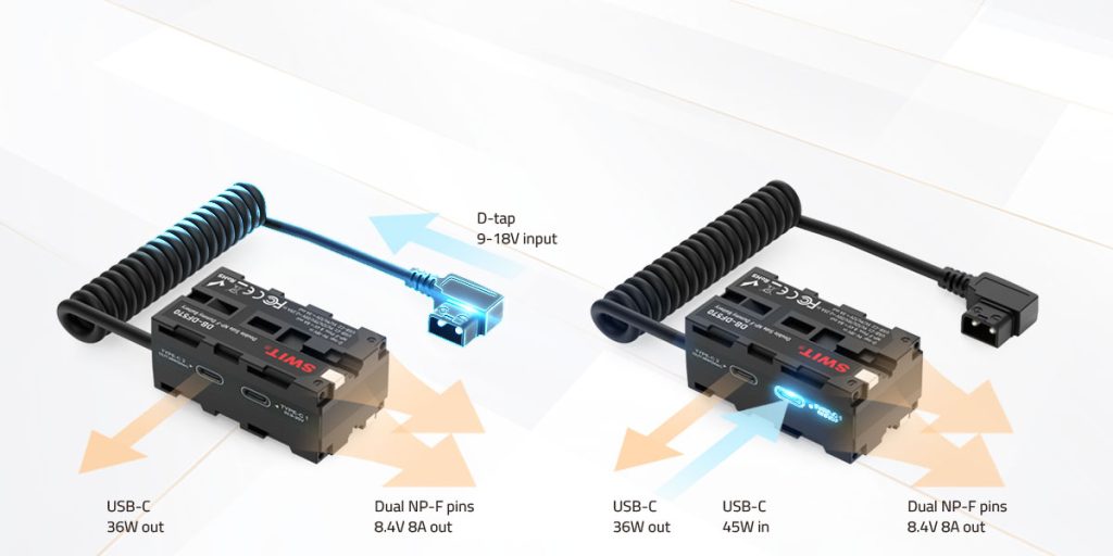 SWIT DB-DF570 Dual Side NP-F Dummy Battery with USB-C