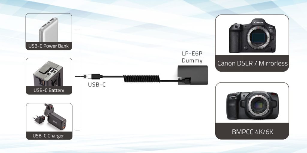 SWIT DB-E6P Canon LP-E6P USB-C Dummy Battery