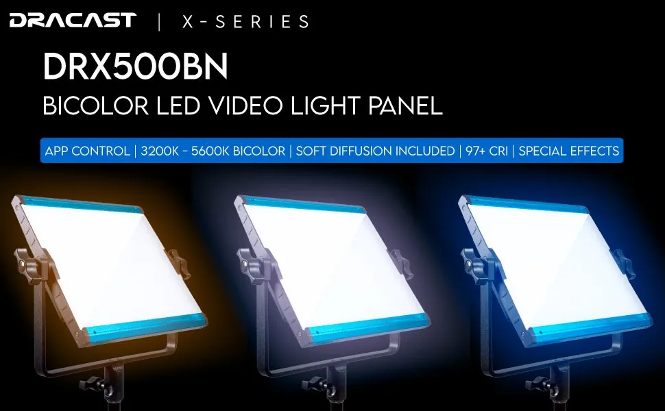 Dracast X Series LED500 Panel LED Bi-Color z podwójnym mocowaniem baterii NP-F