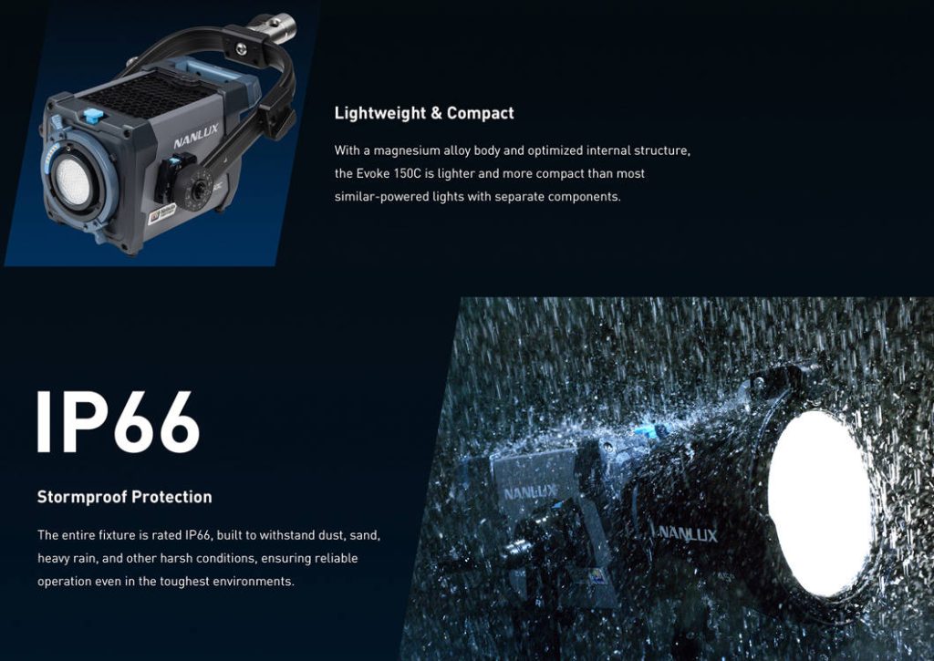 Nanlite Evoke 150C pełnokolorowa lampa punktowa LED z walizką