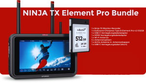 Zestaw ATOMOS NINJA TX ELEMENT PRO – monitor/rekorder 5" HDR + karta CFexpress 512 GB EXASCEND ELEMENT PRO