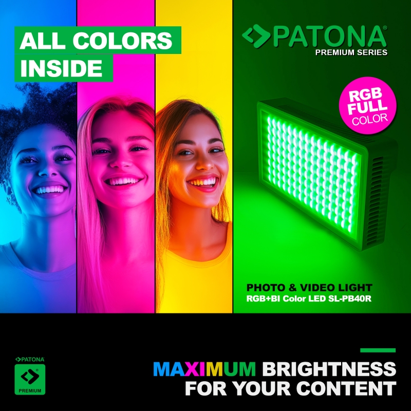 PATONA Premium Lampka LED RGB+Bi-Color SL-PB40R 40W