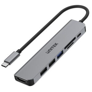 Unitek Hub USB-C aluminium 7w1 Unitek Hub USB-C aluminium 7w1
