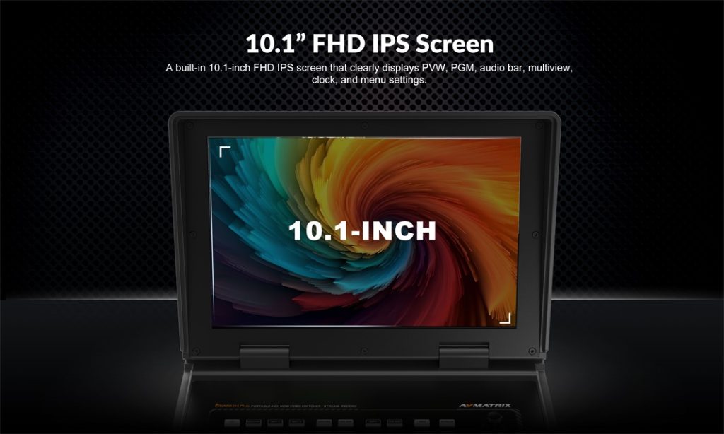 AVMATRIX Shark H4 PLUS - 4-Channel HDMI Video Switcher with 10.1" IPS Display