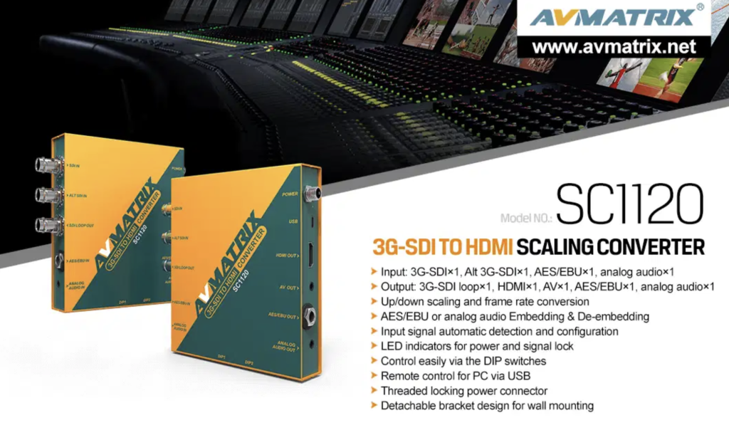AVMATRIX SC1120 - 3G-SDI to HDMI and AV Scaling Converter