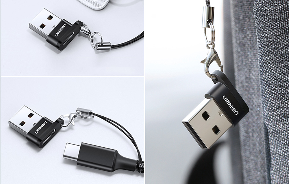 UGREEN Adapter US280 USB-C-USB-A 2.0 (czarny)