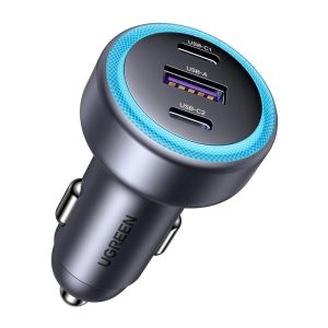 UGREEN Ładowarka samochodowa EC307 30W USB+2x USB-C (czarna) UGREEN Ładowarka samochodowa EC307 30W USB+2x USB-C (czarna)