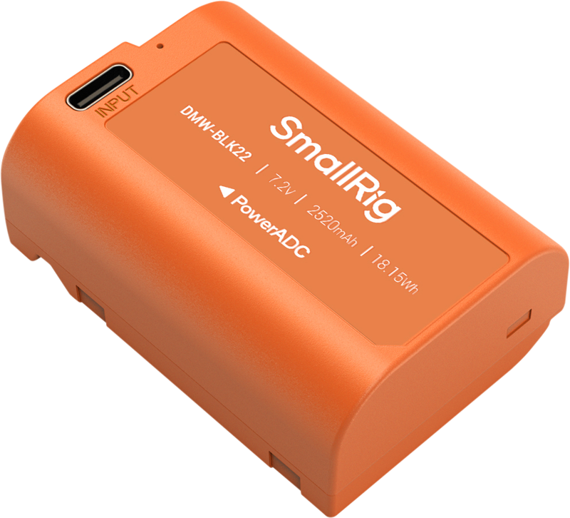 4979 SmallRig Camera Battery USB-C Rechargeable DMW-BLK22 Orange