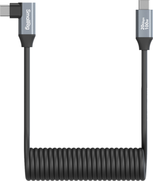 4792 SmallRig USB-C Straight to USB-C Angled Coiled Data Cable