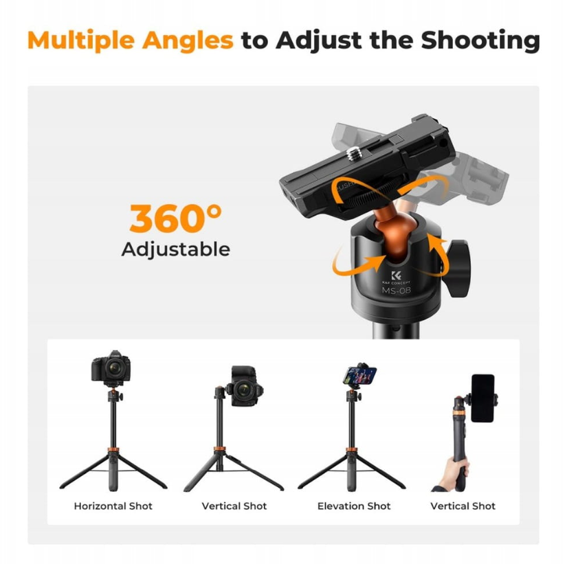 Statyw K&F Concpet Selfie Stick Do Telefonu Kamery DJI GoPro + Pilot