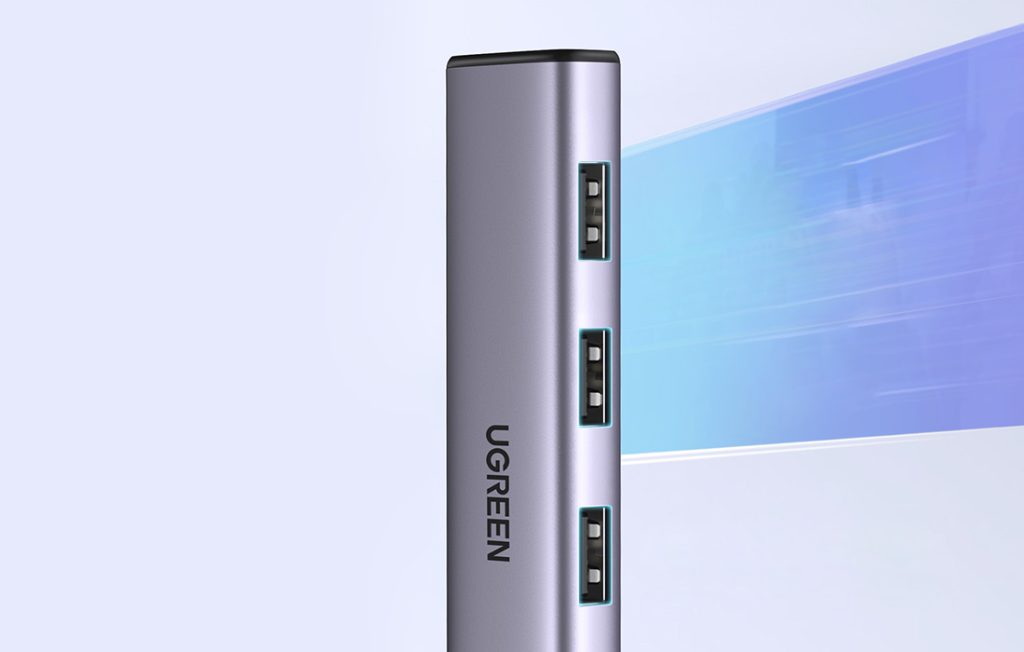 UGREEN Hub UGREEN CM475 5-portowy (szary)