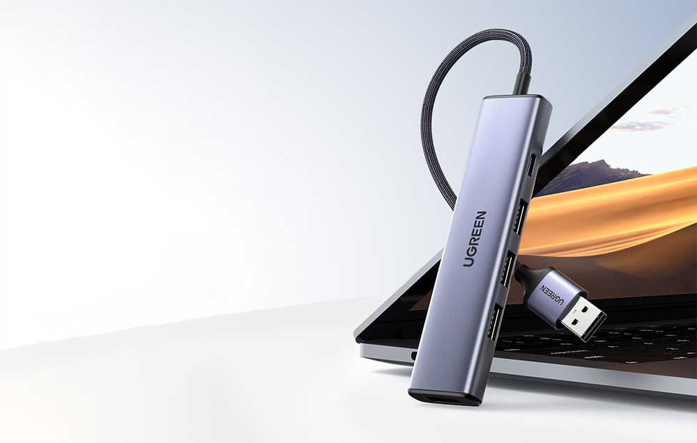 UGREEN Hub USB UGREEN CM473 5-portowy (szary)