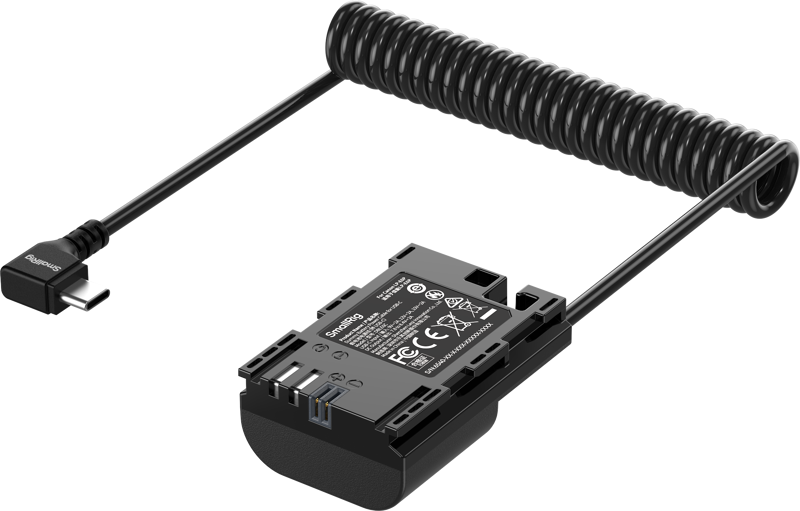 6540 SmallRig Dummy Battery Power Cable for USB-C for Cannon LP-E6P
