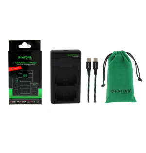 PATONA  Ładowarka Premium Twin Performance PD do Sony NP-FZ100 A7III A7M3 Alpha 7III A7RIII A7RM3 Alpha 7RIII A9 z kablem USB-C